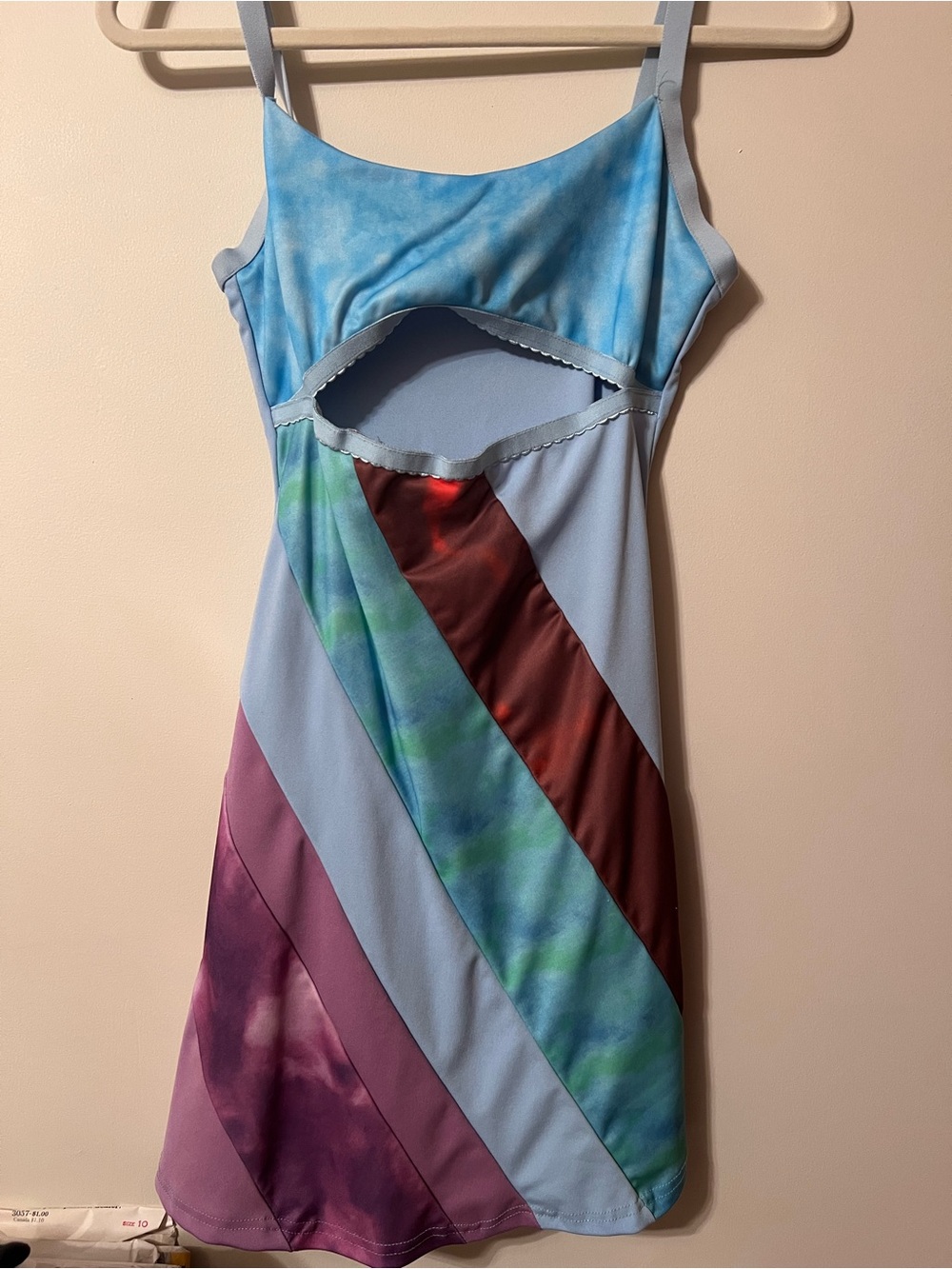 13 Going on 30 Light Blue Multi-Stripe Cutout Mini Dress